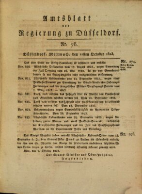 Amtsblatt für den Regierungsbezirk Düsseldorf Mittwoch 22. Oktober 1823
