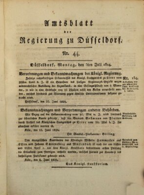Amtsblatt für den Regierungsbezirk Düsseldorf Montag 5. Juli 1824