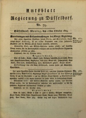 Amtsblatt für den Regierungsbezirk Düsseldorf Montag 25. Oktober 1824