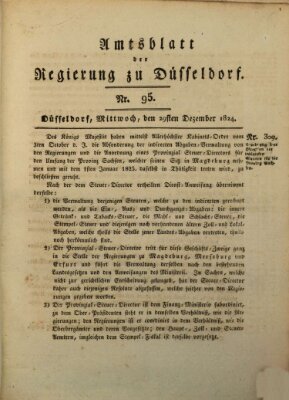 Amtsblatt für den Regierungsbezirk Düsseldorf Mittwoch 29. Dezember 1824