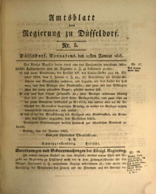 Amtsblatt für den Regierungsbezirk Düsseldorf Samstag 29. Januar 1825