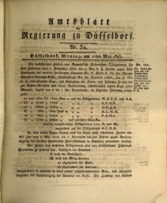Amtsblatt für den Regierungsbezirk Düsseldorf Montag 16. Mai 1825