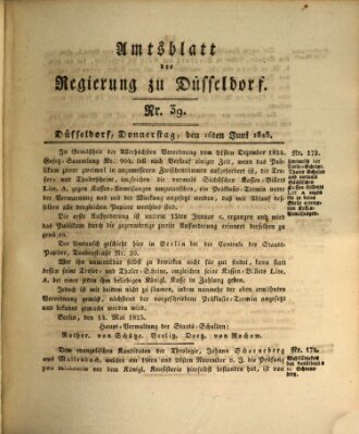 Amtsblatt für den Regierungsbezirk Düsseldorf Donnerstag 16. Juni 1825