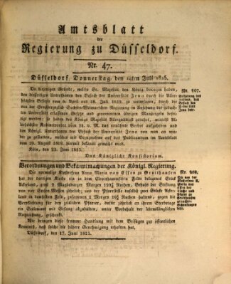 Amtsblatt für den Regierungsbezirk Düsseldorf Donnerstag 14. Juli 1825