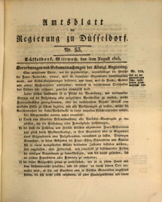 Amtsblatt für den Regierungsbezirk Düsseldorf Mittwoch 3. August 1825