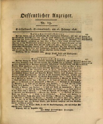 Amtsblatt für den Regierungsbezirk Düsseldorf Samstag 26. Februar 1825