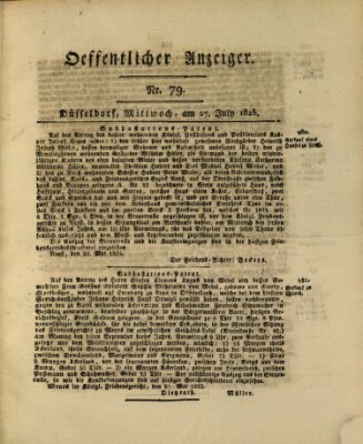 Amtsblatt für den Regierungsbezirk Düsseldorf Mittwoch 27. Juli 1825