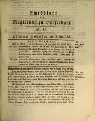 Amtsblatt für den Regierungsbezirk Düsseldorf Donnerstag 18. Mai 1826