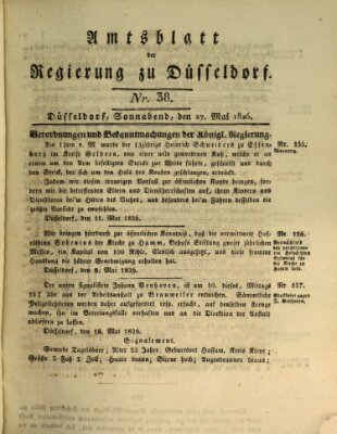 Amtsblatt für den Regierungsbezirk Düsseldorf Samstag 27. Mai 1826