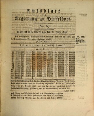 Amtsblatt für den Regierungsbezirk Düsseldorf Montag 31. Juli 1826