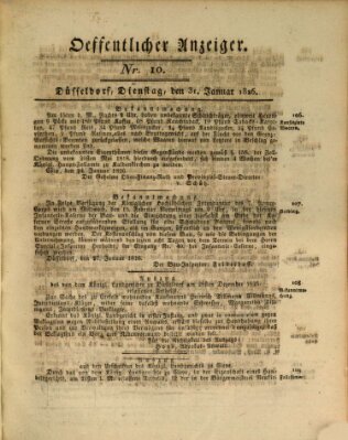 Amtsblatt für den Regierungsbezirk Düsseldorf Dienstag 31. Januar 1826