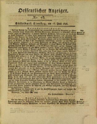 Amtsblatt für den Regierungsbezirk Düsseldorf Dienstag 18. Juli 1826
