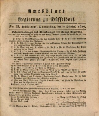Amtsblatt für den Regierungsbezirk Düsseldorf Donnerstag 18. Oktober 1827