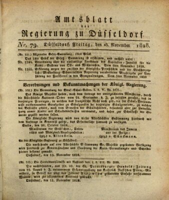 Amtsblatt für den Regierungsbezirk Düsseldorf Freitag 28. November 1828