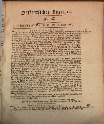 Amtsblatt für den Regierungsbezirk Düsseldorf Mittwoch 16. Juli 1828
