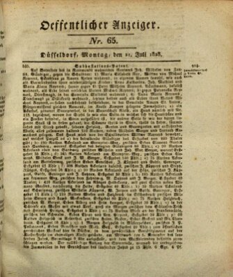 Amtsblatt für den Regierungsbezirk Düsseldorf Montag 21. Juli 1828