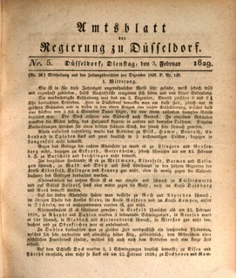 Amtsblatt für den Regierungsbezirk Düsseldorf Dienstag 3. Februar 1829