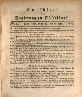 Amtsblatt für den Regierungsbezirk Düsseldorf Montag 27. April 1829