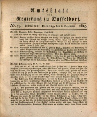 Amtsblatt für den Regierungsbezirk Düsseldorf Dienstag 8. Dezember 1829