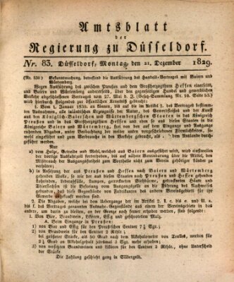 Amtsblatt für den Regierungsbezirk Düsseldorf Montag 21. Dezember 1829