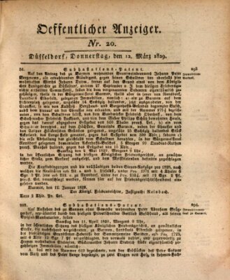 Amtsblatt für den Regierungsbezirk Düsseldorf Donnerstag 12. März 1829