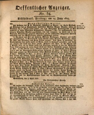 Amtsblatt für den Regierungsbezirk Düsseldorf Freitag 19. Juni 1829