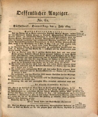 Amtsblatt für den Regierungsbezirk Düsseldorf Donnerstag 9. Juli 1829