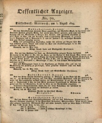 Amtsblatt für den Regierungsbezirk Düsseldorf Mittwoch 5. August 1829