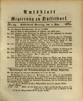 Amtsblatt für den Regierungsbezirk Düsseldorf Montag 10. Mai 1830