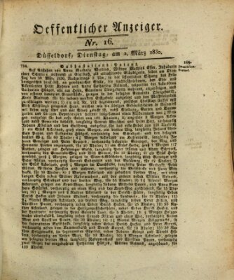 Amtsblatt für den Regierungsbezirk Düsseldorf Dienstag 2. März 1830