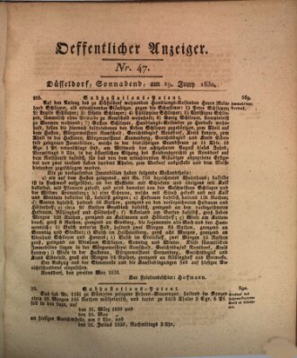 Amtsblatt für den Regierungsbezirk Düsseldorf Samstag 19. Juni 1830
