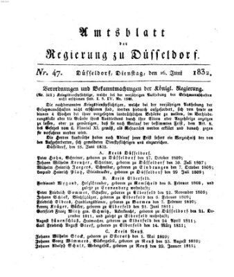 Amtsblatt für den Regierungsbezirk Düsseldorf Dienstag 26. Juni 1832