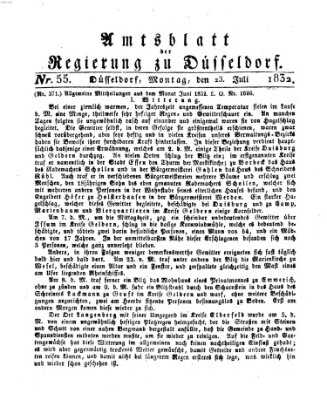 Amtsblatt für den Regierungsbezirk Düsseldorf Montag 23. Juli 1832