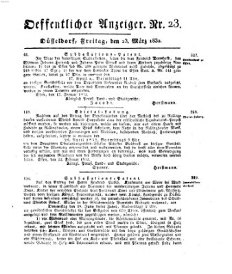 Amtsblatt für den Regierungsbezirk Düsseldorf Freitag 23. März 1832