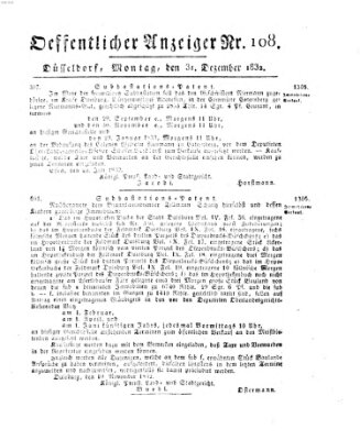 Amtsblatt für den Regierungsbezirk Düsseldorf Montag 31. Dezember 1832
