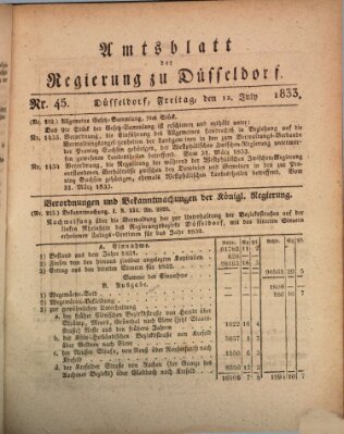 Amtsblatt für den Regierungsbezirk Düsseldorf Freitag 12. Juli 1833