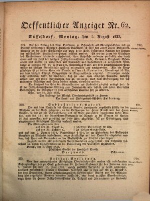 Amtsblatt für den Regierungsbezirk Düsseldorf Montag 5. August 1833