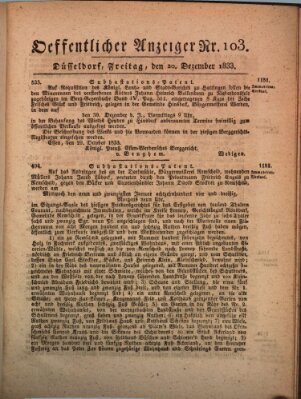 Amtsblatt für den Regierungsbezirk Düsseldorf Freitag 20. Dezember 1833