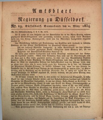 Amtsblatt für den Regierungsbezirk Düsseldorf Samstag 22. März 1834