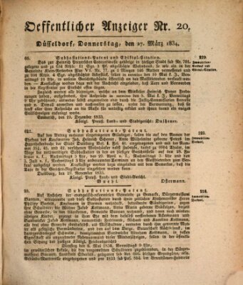 Amtsblatt für den Regierungsbezirk Düsseldorf Donnerstag 27. März 1834