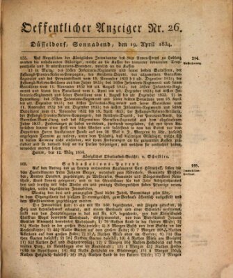 Amtsblatt für den Regierungsbezirk Düsseldorf Samstag 19. April 1834