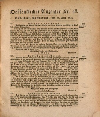 Amtsblatt für den Regierungsbezirk Düsseldorf Samstag 12. Juli 1834
