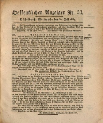 Amtsblatt für den Regierungsbezirk Düsseldorf Mittwoch 30. Juli 1834