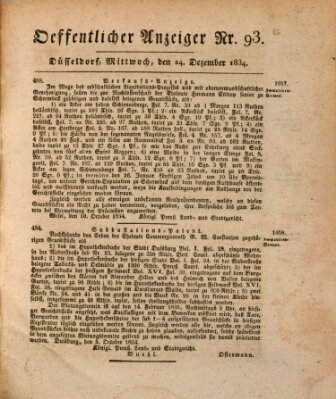 Amtsblatt für den Regierungsbezirk Düsseldorf Mittwoch 24. Dezember 1834