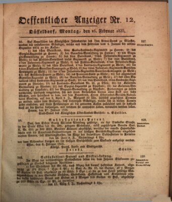 Amtsblatt für den Regierungsbezirk Düsseldorf Montag 16. Februar 1835