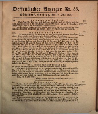 Amtsblatt für den Regierungsbezirk Düsseldorf Freitag 31. Juli 1835