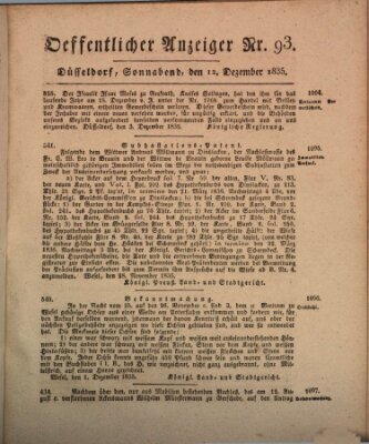 Amtsblatt für den Regierungsbezirk Düsseldorf Samstag 12. Dezember 1835