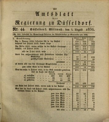 Amtsblatt für den Regierungsbezirk Düsseldorf Mittwoch 3. August 1836