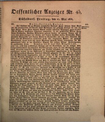 Amtsblatt für den Regierungsbezirk Düsseldorf Freitag 27. Mai 1836