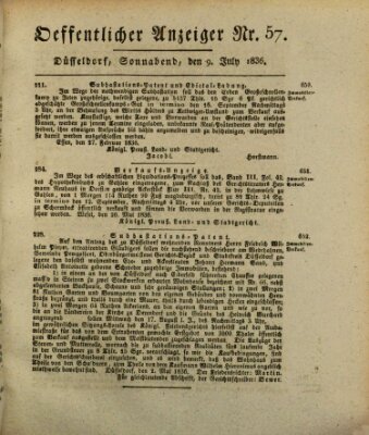 Amtsblatt für den Regierungsbezirk Düsseldorf Samstag 9. Juli 1836